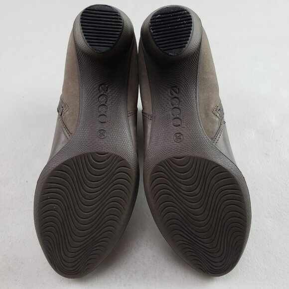 Ecco Sculptured 45 Ankle Bootie Womens 5-5.5 EU 36 Gray Leather Side Zip Heeled - Picture 12 of 14